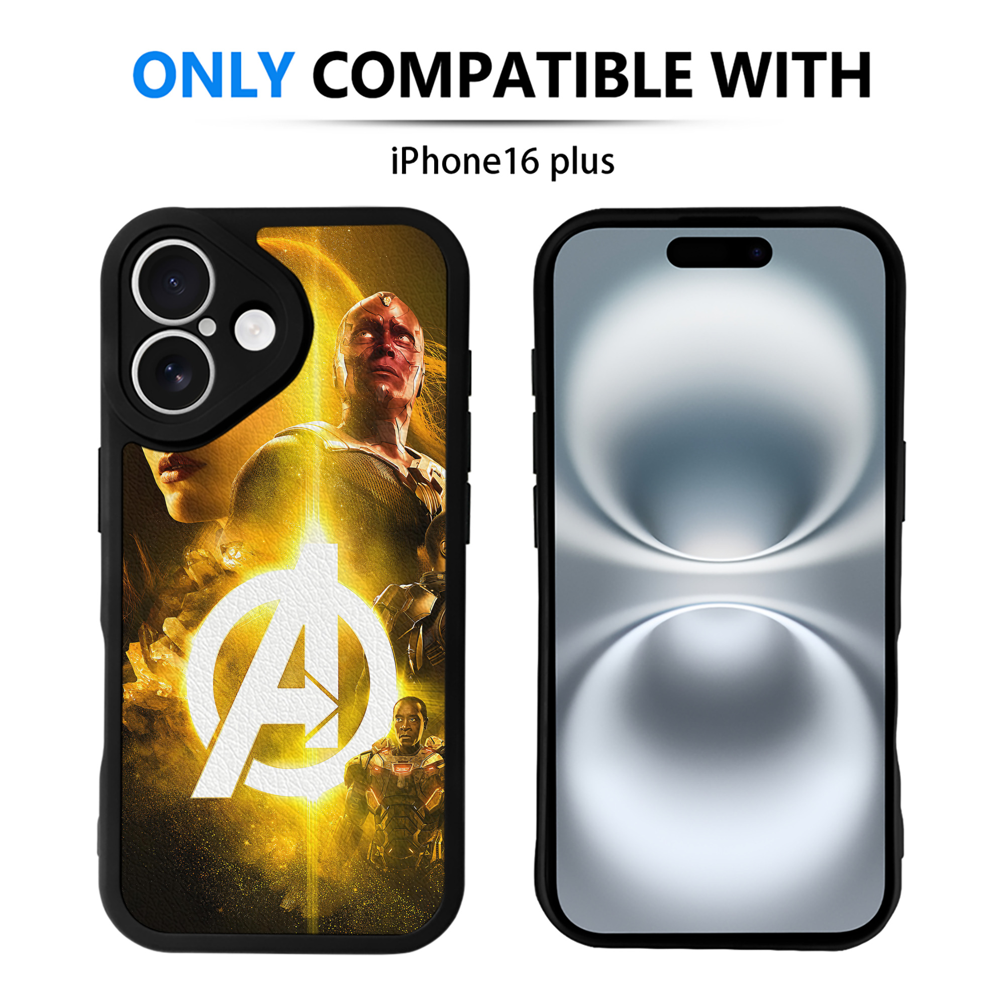 （画像用） アベンジャーズ The Avengers 【iPhone 16シリーズ対応】シリコンスマホケース（レザー調） 材質：シリコン